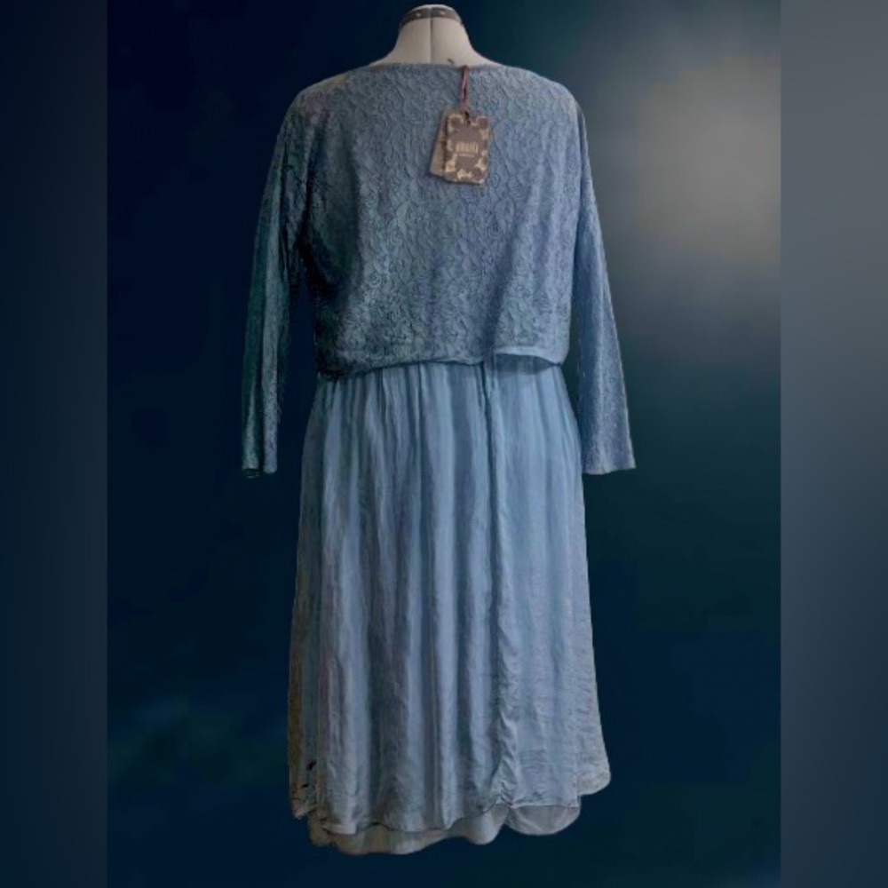 NWT Amanti silk dress,sz Lg - Picture 3 of 4